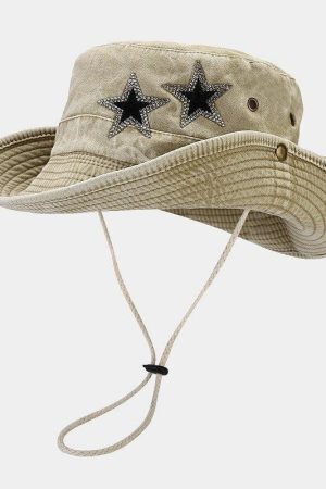 Disco Cowgirl Star Printed Denim Hat