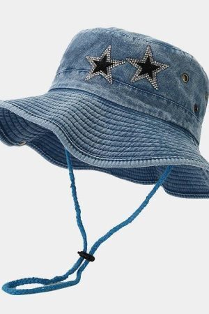 Disco Cowgirl Star Printed Denim Hat