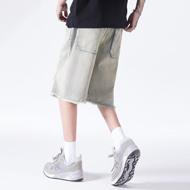 Distressed Light Wash Denim Shorts Distressed Light Wash Denim Shorts