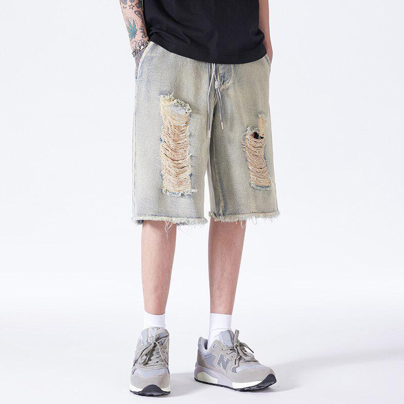 Distressed Light Wash Denim Shorts Distressed Light Wash Denim Shorts