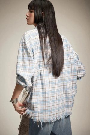 Distressed Plaid Shirt
