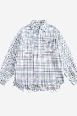 Distressed Plaid Shirt