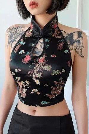 Dragon Backless Crop Top