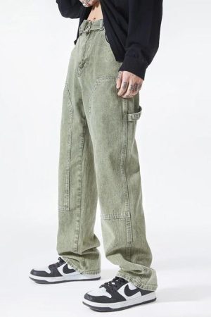 Drawstring Belt Straight Leg Jeans