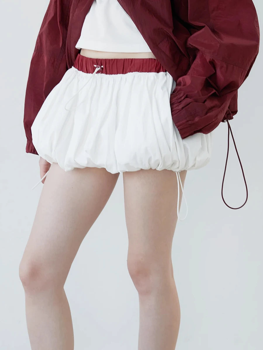 Drawstring Bubble Mini Skirt Drawstring Bubble Mini Skirt
