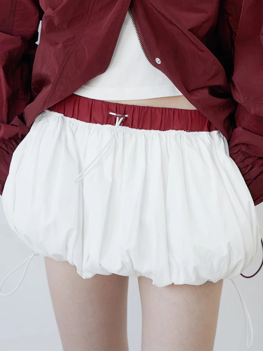 Drawstring Bubble Mini Skirt Drawstring Bubble Mini Skirt