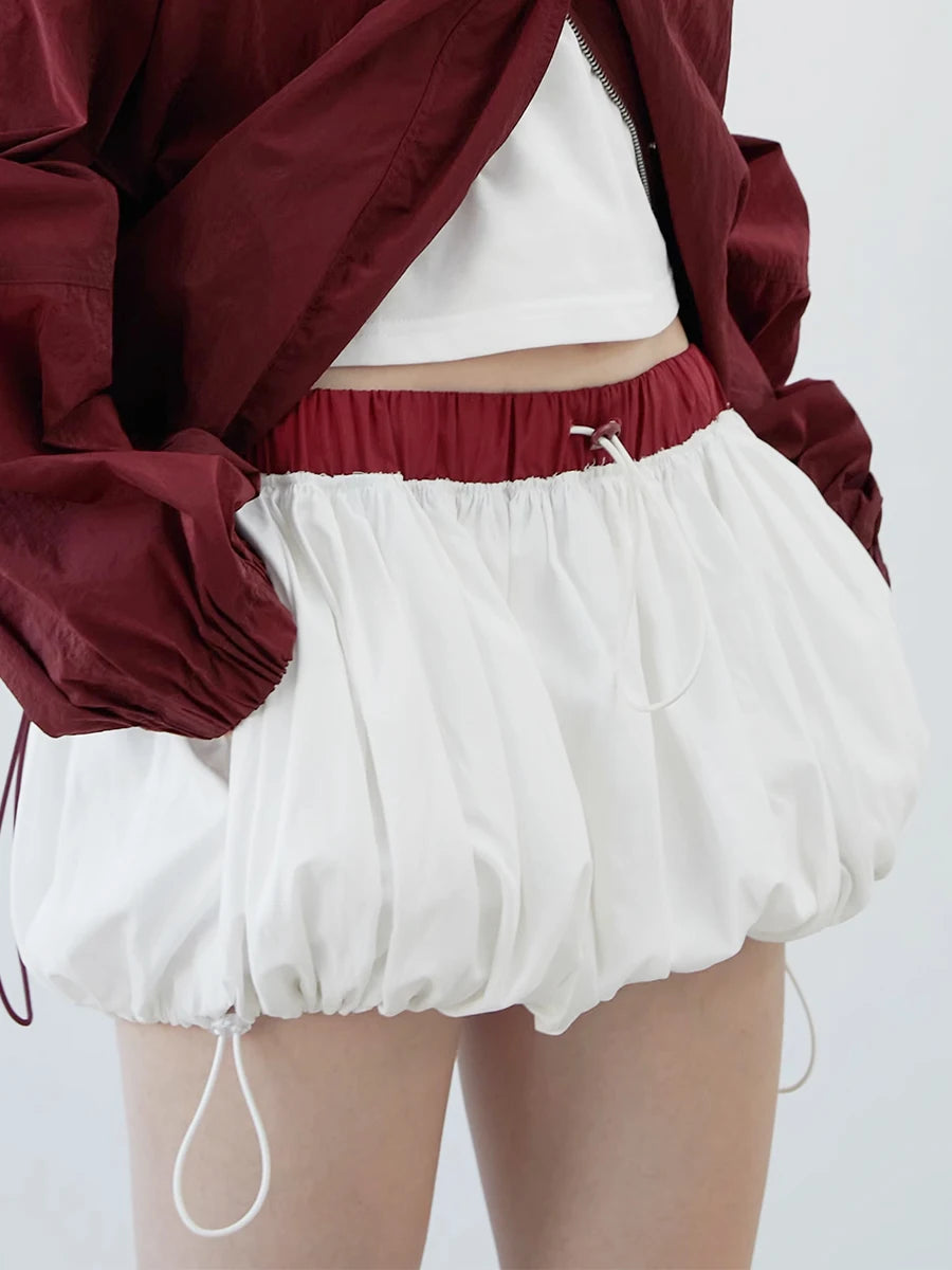 Drawstring Bubble Mini Skirt Drawstring Bubble Mini Skirt