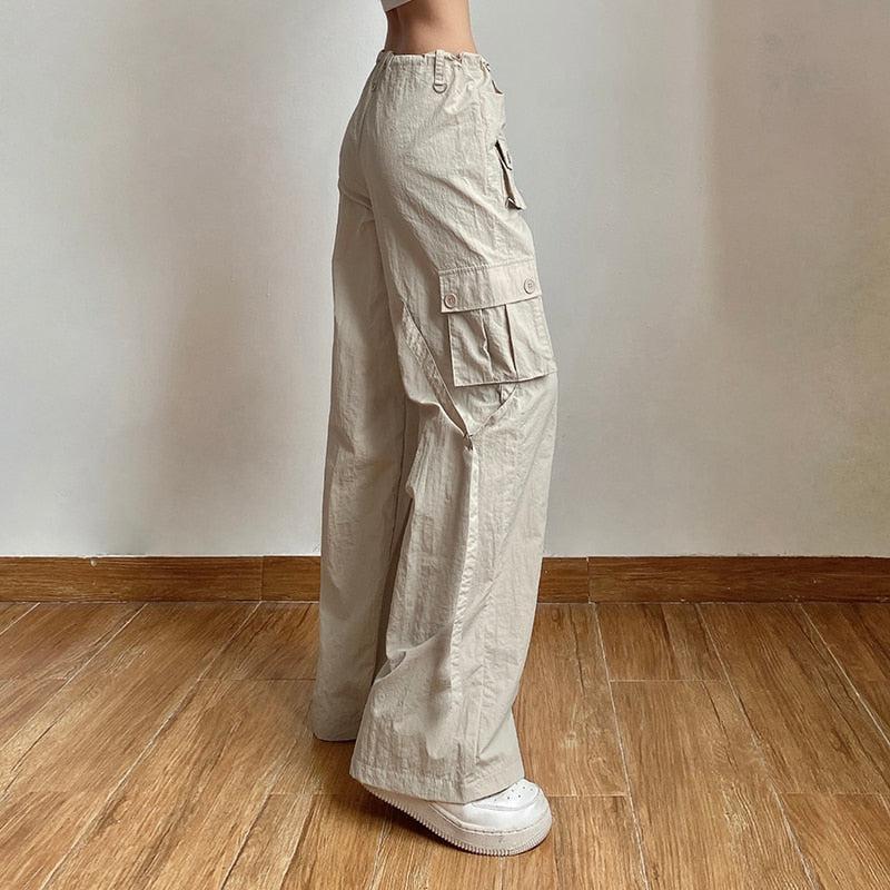 Drawstring Low Rise Cargo Pants Drawstring Low Rise Cargo Pants