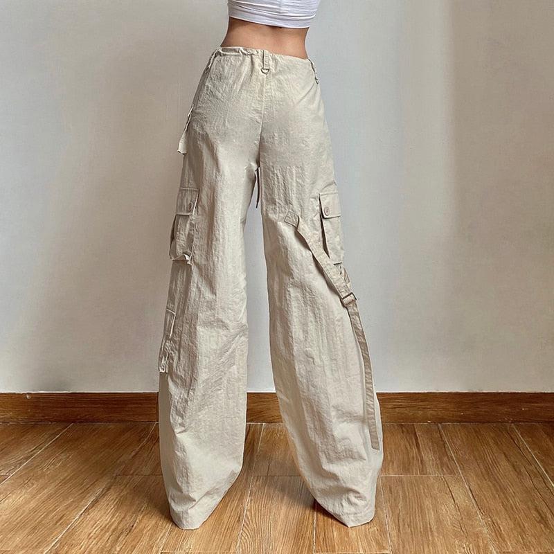 Drawstring Low Rise Cargo Pants Drawstring Low Rise Cargo Pants
