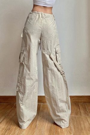 Drawstring Low Rise Cargo Pants