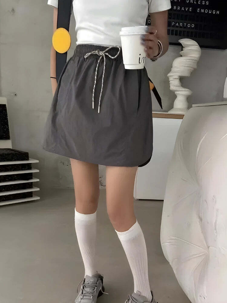 Drawstring Parachute Mini Skirt Drawstring Parachute Mini Skirt
