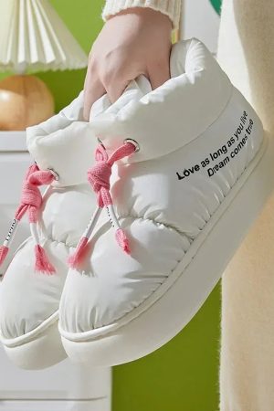 Drawstring Puffer Slippers