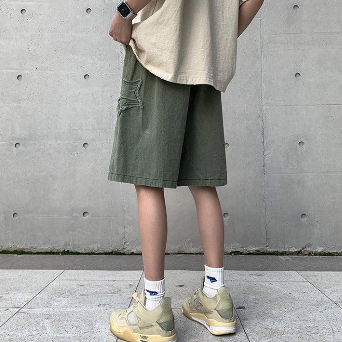 Drawstring Star Embroidered Shorts Drawstring Star Embroidered Shorts