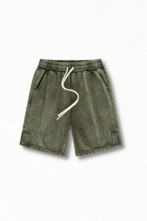 Drawstring Waist Loose Shorts