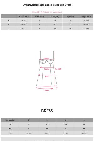 DreamyNerd Black Lace Fishtail Slip Dress