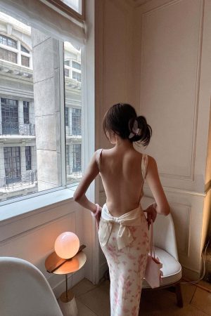 DreamyNerd Bloom Mesh Maxi Dress with Bow Back