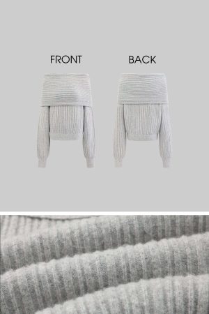 DreamyNerd Cloudy Soft Knit Off-Shoulder Set