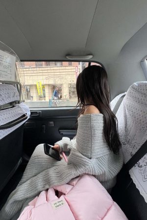 DreamyNerd Cloudy Soft Knit Off-Shoulder Set