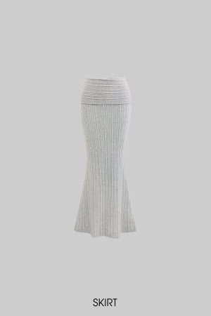 DreamyNerd Cloudy Soft Knit Off-Shoulder Set