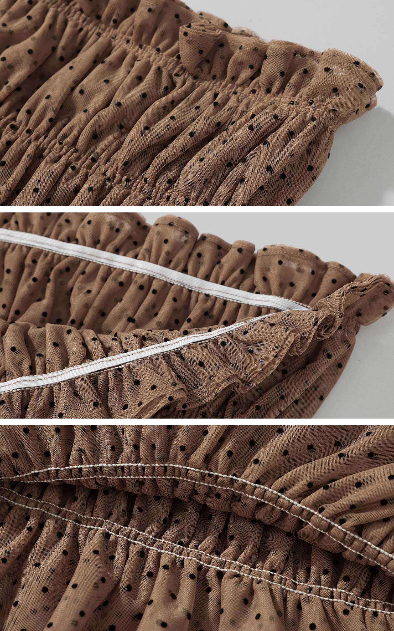 DreamyNerd Cocoa Dot Mesh Two-Piece Set DreamyNerd Cocoa Dot Mesh Two-Piece Set