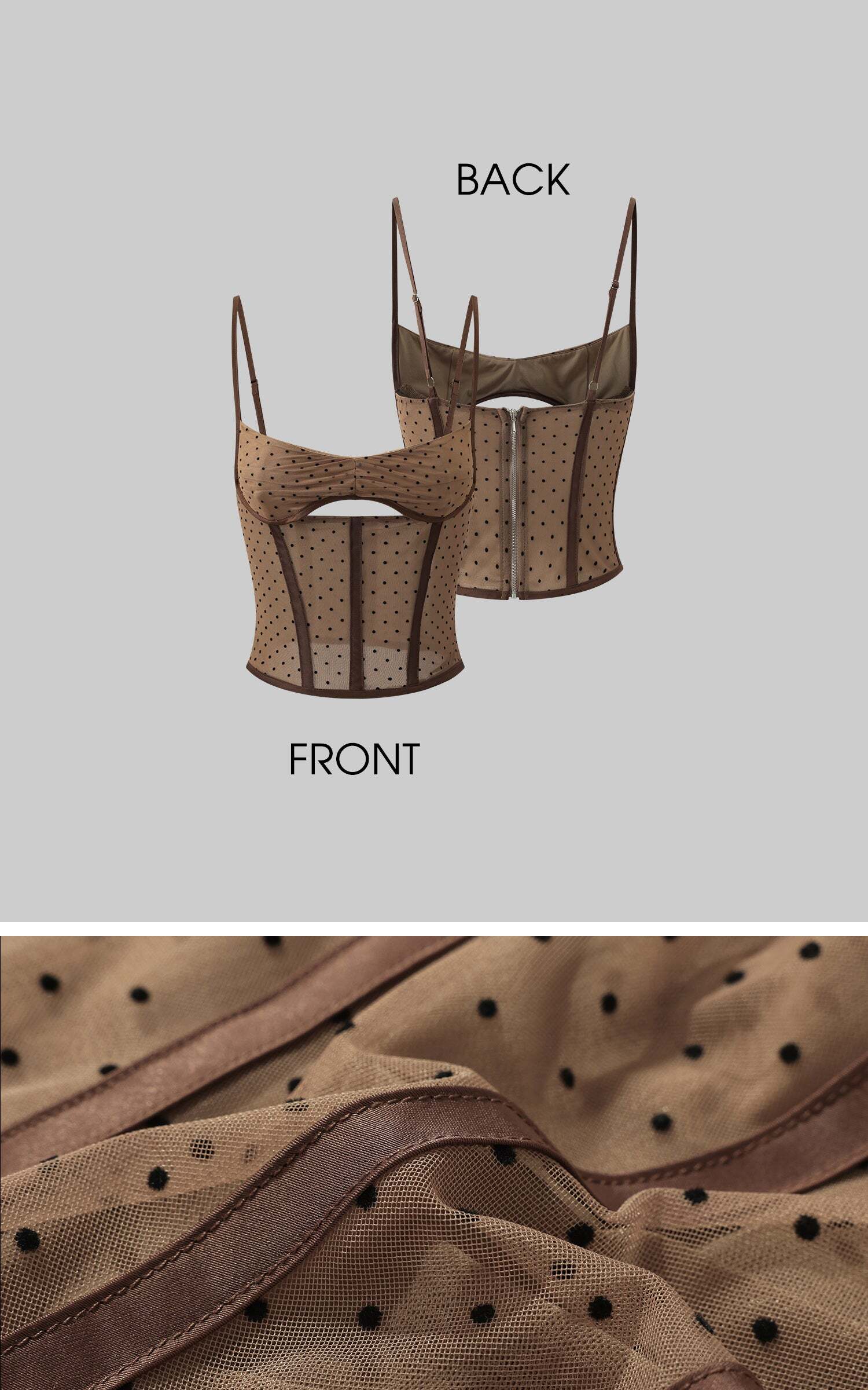 DreamyNerd Cocoa Dot Mesh Two-Piece Set DreamyNerd Cocoa Dot Mesh Two-Piece Set