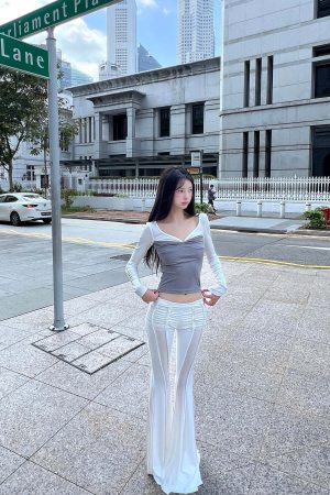 DreamyNerd Contrast Ribbed Long Sleeve Tee