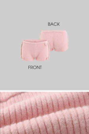 DreamyNerd Cozy Knit Hoodie & Shorts Set in Baby Pink