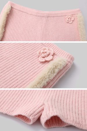 DreamyNerd Cozy Knit Hoodie & Shorts Set in Baby Pink