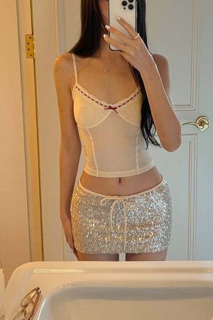 DreamyNerd Cream Lace Bow Camisole