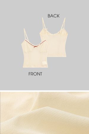 DreamyNerd Cream Lace Bow Camisole