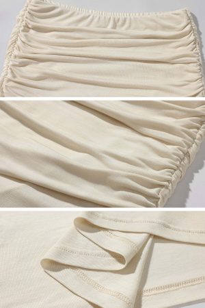 DreamyNerd Draped Hip Hugging Maxi Skirt with Soft Sheen and Flared Hem