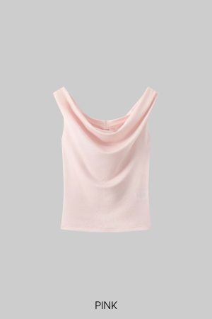 DreamyNerd Draped Neck Jersey Tank Top