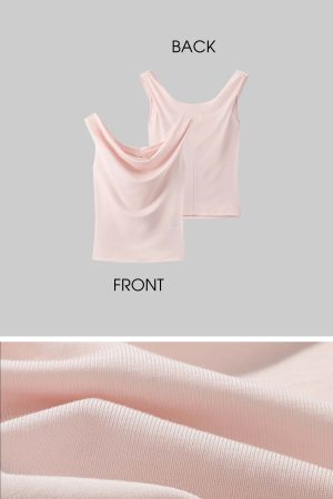 DreamyNerd Draped Neck Jersey Tank Top