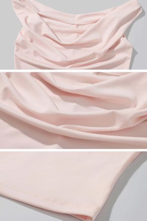 DreamyNerd Draped Neck Jersey Tank Top