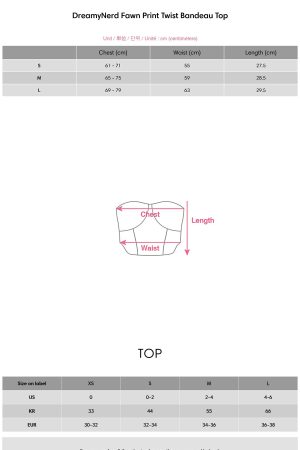 DreamyNerd Fawn Print Twist Bandeau Top