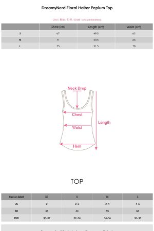 DreamyNerd Floral Halter Peplum Top