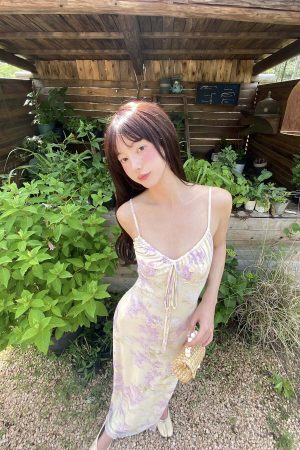 DreamyNerd Floral Mesh Slip Maxi Dress