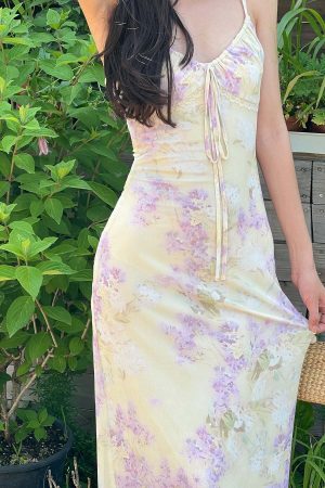 DreamyNerd Floral Mesh Slip Maxi Dress