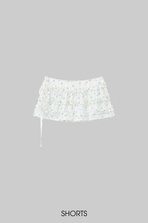 DreamyNerd Floral Ruffle Corset Top and Skirt Set