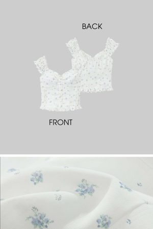 DreamyNerd Floral Ruffle Corset Top and Skirt Set