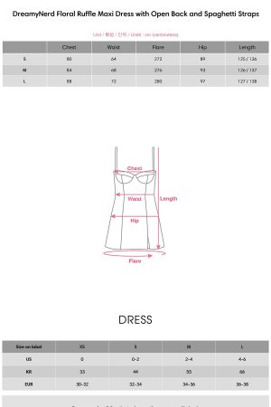 DreamyNerd Floral Ruffle Maxi Dress with Open Back and Spaghetti Straps