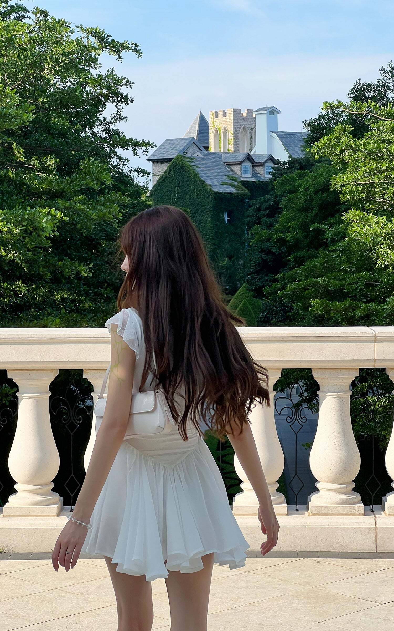 DreamyNerd Flutter Sleeve Mini Dress with Lace Bodice and Flowy Hem DreamyNerd Flutter Sleeve Mini Dress with Lace Bodice and Flowy Hem