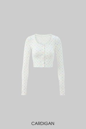 DreamyNerd Heart Knit Cardigan & Camisole Dress Set