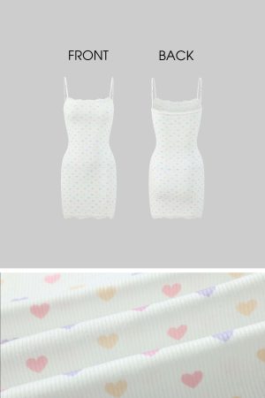 DreamyNerd Heart Knit Cardigan & Camisole Dress Set