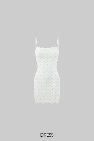 DreamyNerd Heart Knit Cardigan & Camisole Dress Set