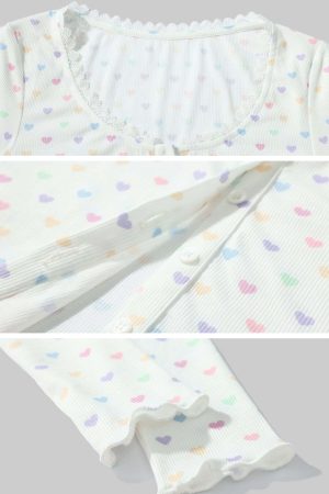 DreamyNerd Heart Knit Cardigan & Camisole Dress Set