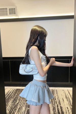 DreamyNerd Layered Ruffle Hem Mini Skirt