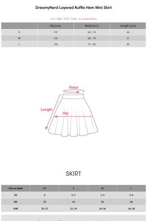 DreamyNerd Layered Ruffle Hem Mini Skirt