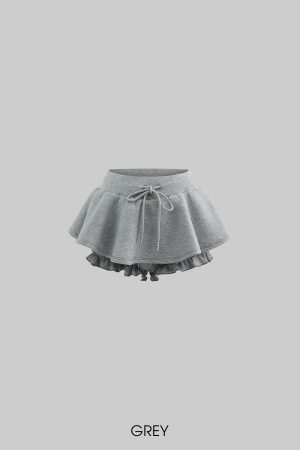 DreamyNerd Layered Ruffle Hem Mini Skirt