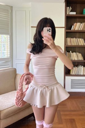 DreamyNerd Layered Ruffle Hem Mini Skirt